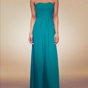 David’s Bridal Long Strapless Bridesmaid Gown